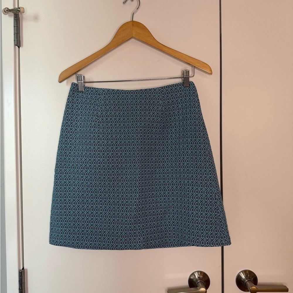 Anthropologie Hutch Blue and Brown Skirt Size 4
